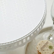 4 Plastic 13" Dessert Pedestals Round Cupcake Stands with Scalloped Edges