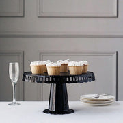 4 Plastic 13" Dessert Pedestals Round Cupcake Stands with Scalloped Edges