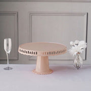 4 Plastic 13" Dessert Pedestals Round Cupcake Stands with Scalloped Edges