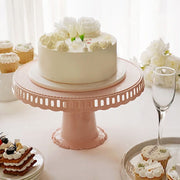 4 Plastic 13" Dessert Pedestals Round Cupcake Stands with Scalloped Edges
