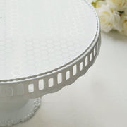 4 Plastic 13" Dessert Pedestals Round Cupcake Stands with Scalloped Edges