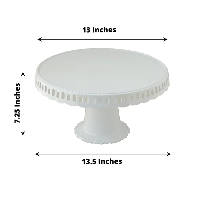 4 Plastic 13" Dessert Pedestals Round Cupcake Stands with Scalloped Edges