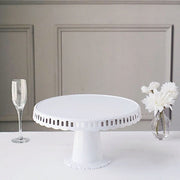 4 Plastic 13" Dessert Pedestals Round Cupcake Stands with Scalloped Edges