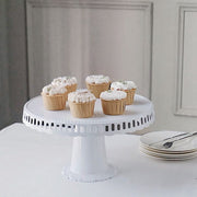 4 Plastic 13" Dessert Pedestals Round Cupcake Stands with Scalloped Edges