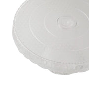 4 Plastic 13" Dessert Pedestals Round Cupcake Stands with Scalloped Edges