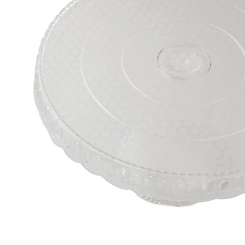 4 Plastic 13" Dessert Pedestals Round Cupcake Stands with Scalloped Edges