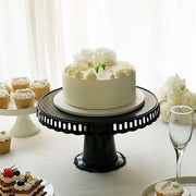 4 Plastic 13" Dessert Pedestals Round Cupcake Stands with Scalloped Edges