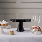 4 Plastic 13" Dessert Pedestals Round Cupcake Stands with Scalloped Edges