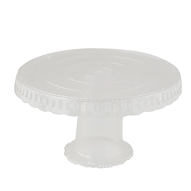 4 Plastic 13" Dessert Pedestals Round Cupcake Stands with Scalloped Edges CAKE_PLST_R007_CLR
