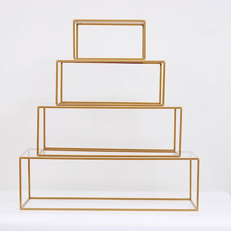 4 Plexiglass Sheets Rectangular Acrylic Sign Boards Set IRON_STND01_B2_SET_CLR