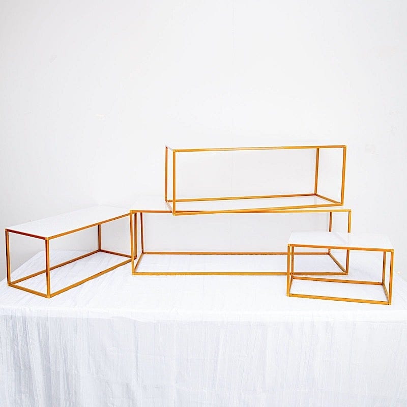 4 Plexiglass Sheets Rectangular Acrylic Sign Boards Set IRON_STND01_B2_SET_WHT