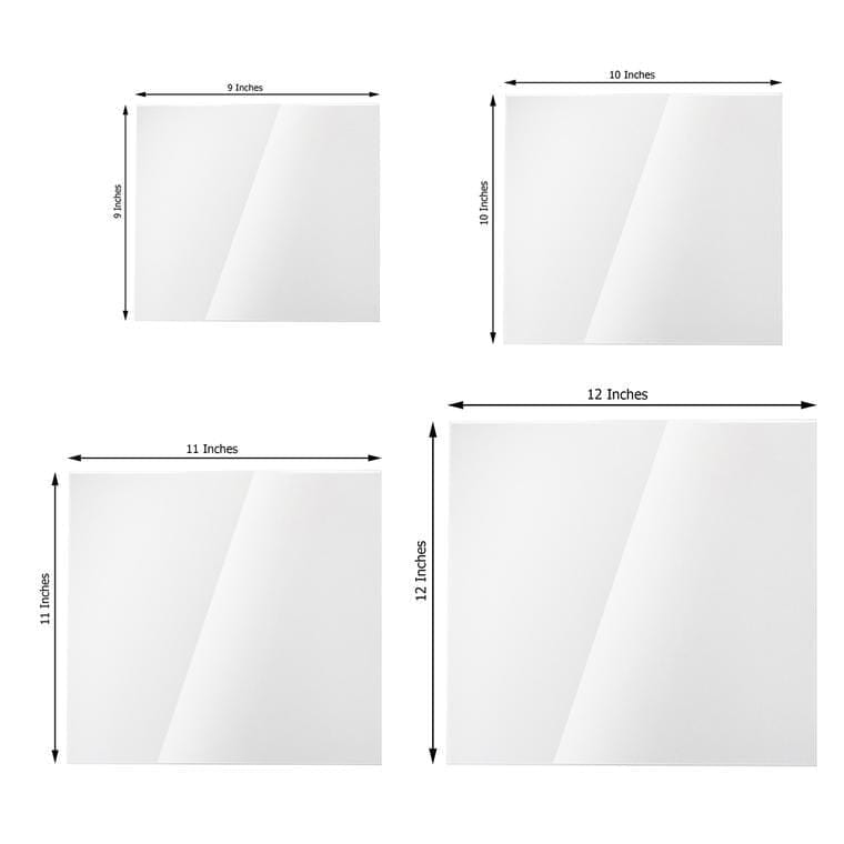 4 Plexiglass Sheets Square Acrylic Sign Boards Set