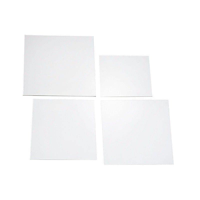 4 Plexiglass Sheets Square Acrylic Sign Boards Set IRON_STND01_B1_SET_WHT