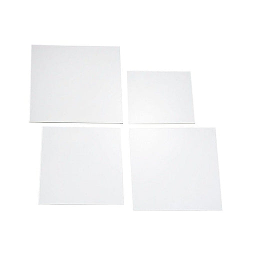 4 Plexiglass Sheets Square Acrylic Sign Boards Set IRON_STND01_B1_SET_WHT