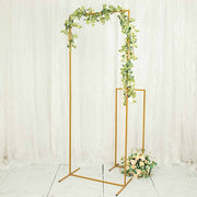 4 Rectangular Metal Floral Display Frame Wedding Arch Backdrop Stand Set - Gold IRON_STND05A_SET_GOLD