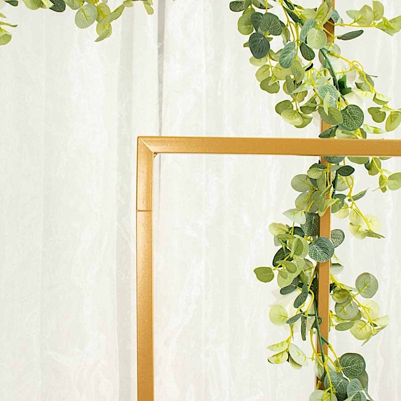 4 Rectangular Metal Floral Display Frame Wedding Arch Backdrop Stand Set - Gold IRON_STND05A_SET_GOLD