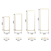 4 Rectangular Metal Floral Display Frame Wedding Arch Backdrop Stand Set - Gold IRON_STND05A_SET_GOLD
