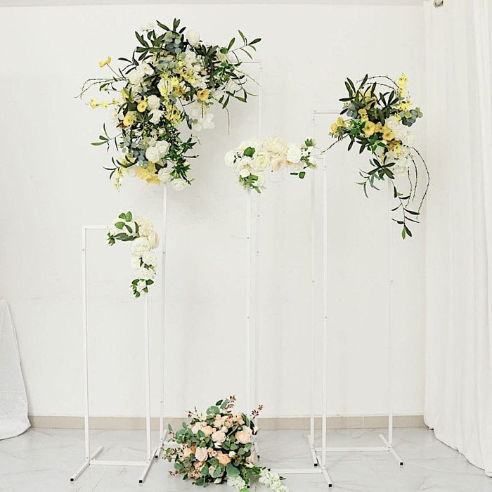 Freestanding Flower Wall Frame Stands, Metal Set of 4
