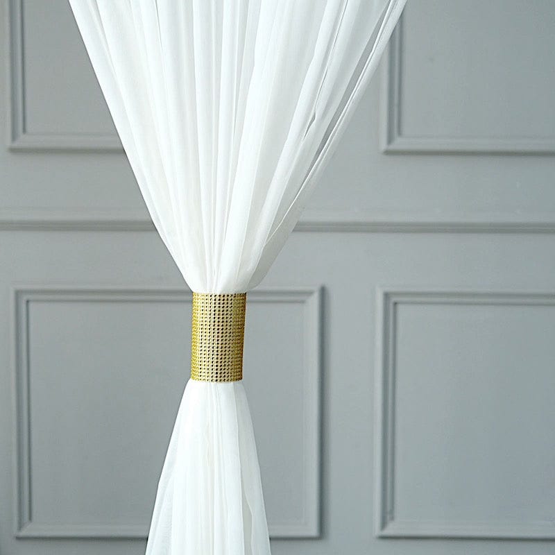 4 Rhinestone Mesh Curtain Tie Backs Velcro Drapery Holdbacks