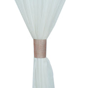 4 Rhinestone Mesh Curtain Tie Backs Velcro Drapery Holdbacks