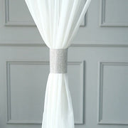 4 Rhinestone Mesh Curtain Tie Backs Velcro Drapery Holdbacks