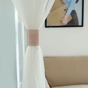 4 Rhinestone Mesh Curtain Tie Backs Velcro Drapery Holdbacks