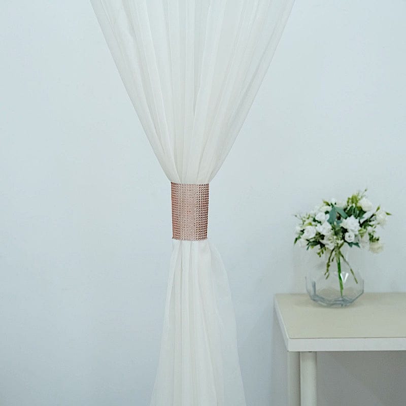 4 Rhinestone Mesh Curtain Tie Backs Velcro Drapery Holdbacks