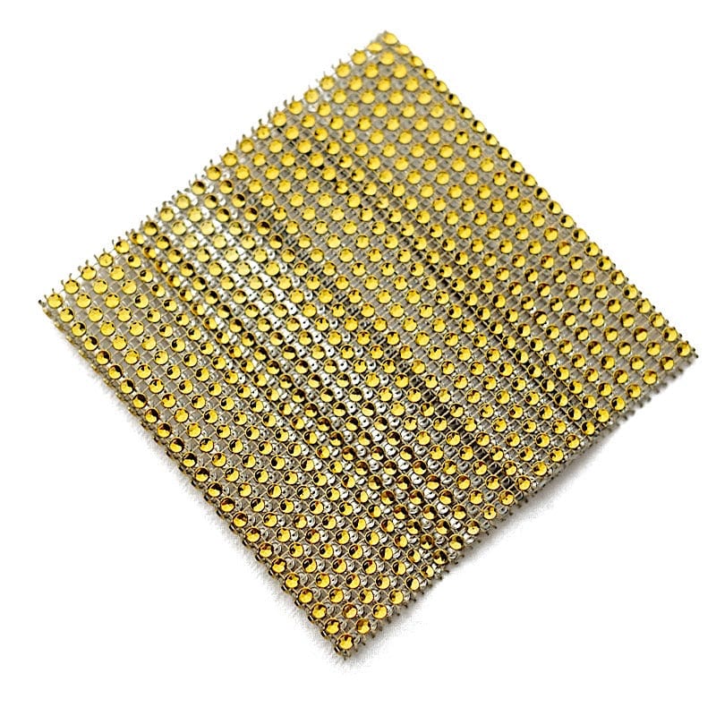 4 Rhinestone Mesh Curtain Tie Backs Velcro Drapery Holdbacks CUR_TIE_004_5_GOLD