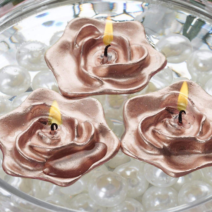 4 Roses Flowers Floating Candles for Wedding Centerpieces