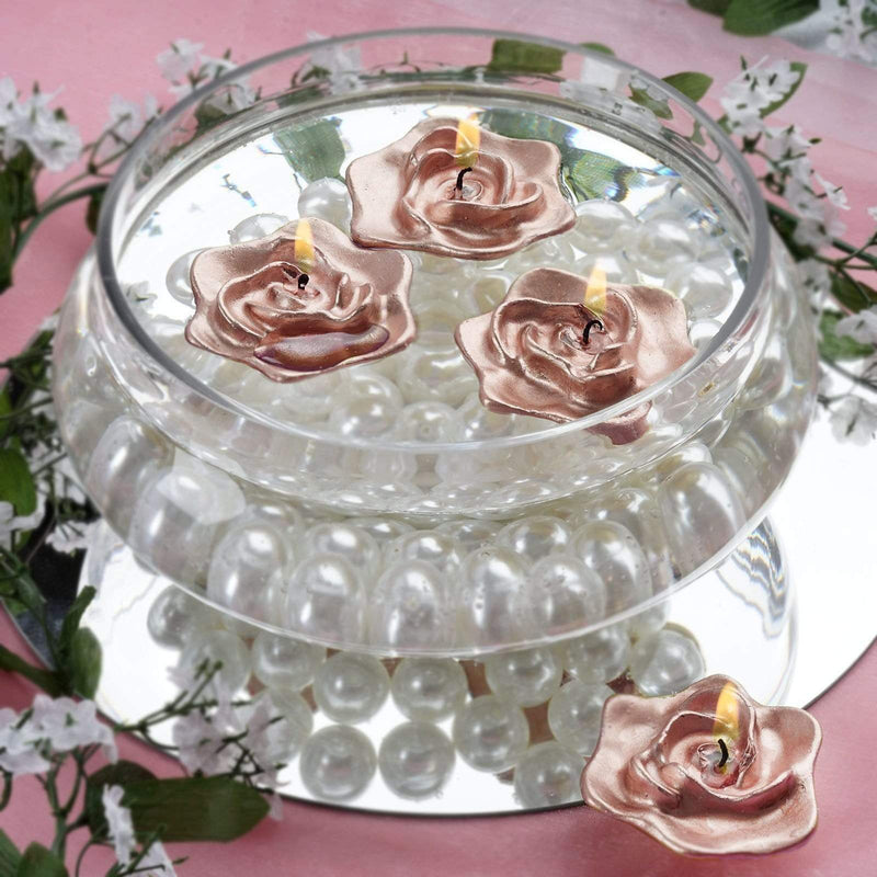 4 Roses Flowers Floating Candles for Wedding Centerpieces