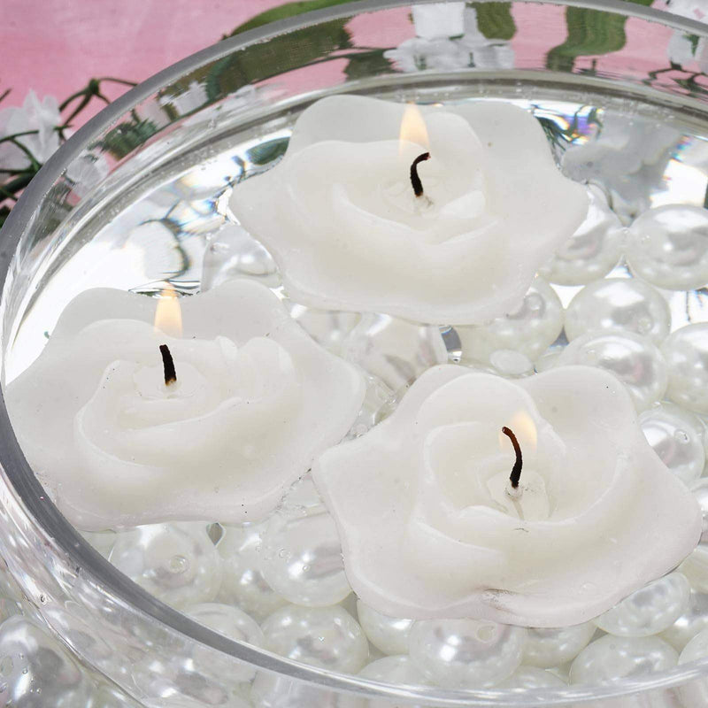 4 Roses Flowers Floating Candles for Wedding Centerpieces