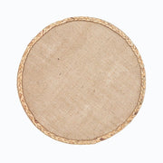 4 Round 15" Burlap Jute Placemats with Braided Rim - Natural PLMAT_JUTE01_NAT
