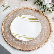4 Round 15" Burlap Jute Placemats with Braided Rim - Natural PLMAT_JUTE01_NAT