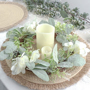 4 Round 15" Burlap Placemats with Fringed Edges - Natural PLMAT_COT02_NAT
