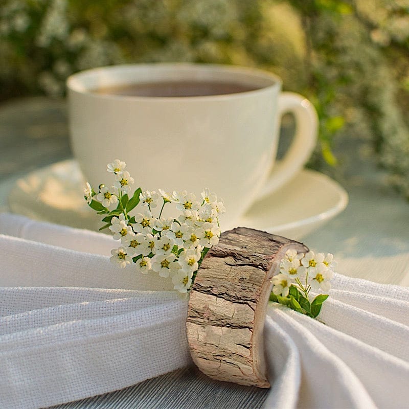 4 Round 3" Birch Wood Slices Napkin Rings - Natural NAP_RING36_NAT