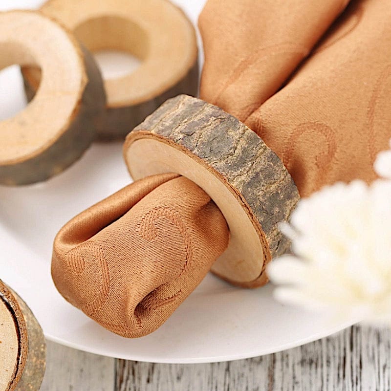 4 Round 3" Birch Wood Slices Napkin Rings - Natural NAP_RING36_NAT