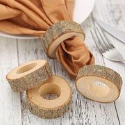 4 Round 3" Birch Wood Slices Napkin Rings - Natural NAP_RING36_NAT