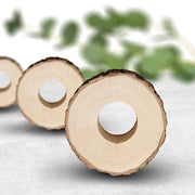 4 Round 3" Birch Wood Slices Napkin Rings - Natural NAP_RING36_NAT