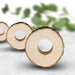 4 Round 3" Birch Wood Slices Napkin Rings - Natural NAP_RING36_NAT
