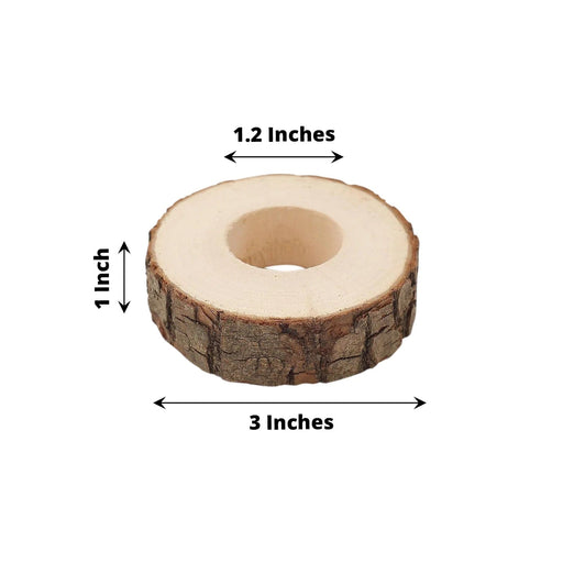 4 Round 3" Birch Wood Slices Napkin Rings - Natural NAP_RING36_NAT