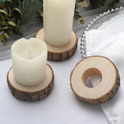 4 Round 3" Birch Wood Slices Napkin Rings - Natural NAP_RING36_NAT