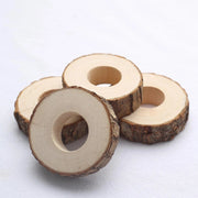 4 Round 3" Birch Wood Slices Napkin Rings - Natural NAP_RING36_NAT