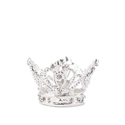 4 Round Metal Crown with Rhinestones Napkin Rings NAP_RING23_SILV
