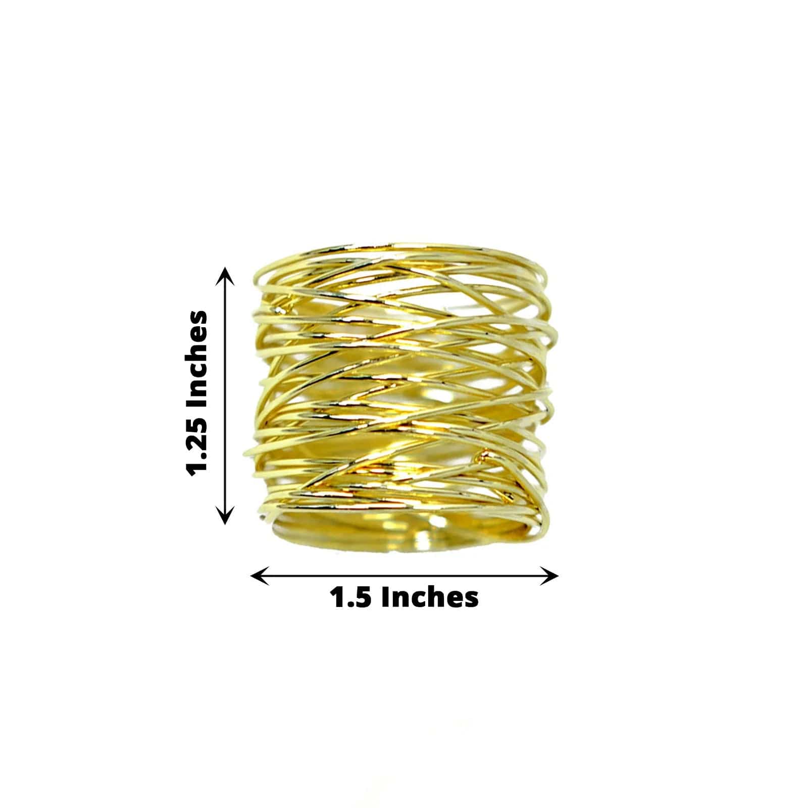 4 Round Metal Wire Napkin Rings - Gold NAP_RING22_GOLD