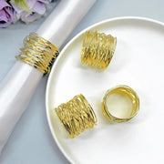 4 Round Metal Wire Napkin Rings - Gold NAP_RING22_GOLD