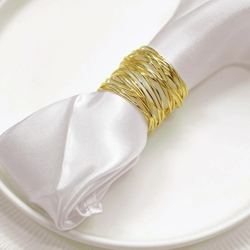 4 Round Metal Wire Napkin Rings - Gold NAP_RING22_GOLD