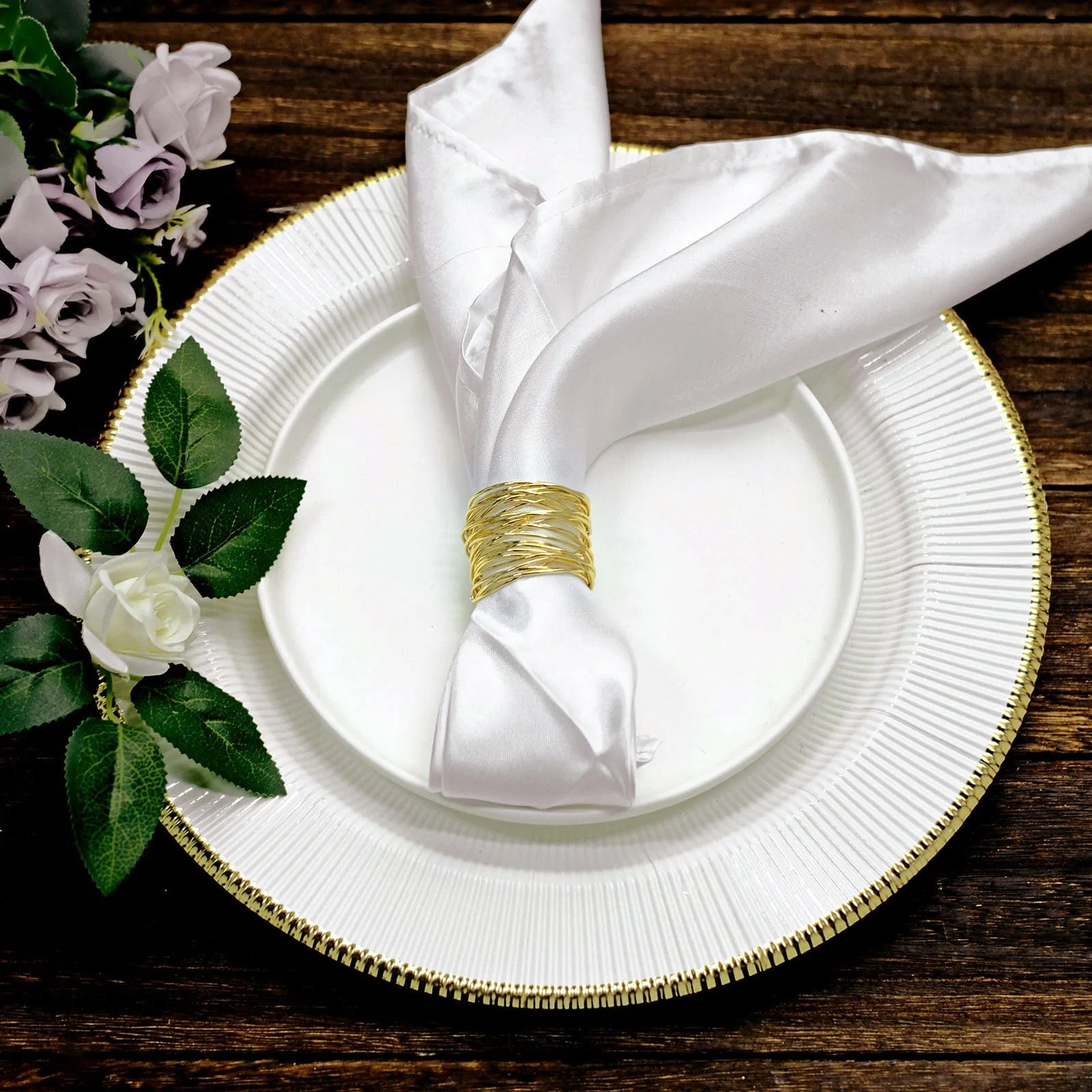 4 Round Metal Wire Napkin Rings - Gold NAP_RING22_GOLD