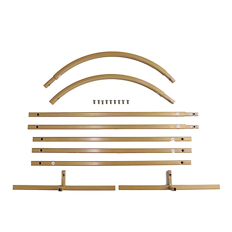 4 Round Top Metal Floral Display Frame Wedding Backdrop Stand Set - Gold IRON_STND06_SET_GOLD