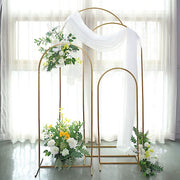 4 Round Top Metal Floral Display Frame Wedding Backdrop Stand Set - Gold IRON_STND06_SET_GOLD