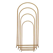 4 Round Top Metal Floral Display Frame Wedding Backdrop Stand Set - Gold IRON_STND06_SET_GOLD